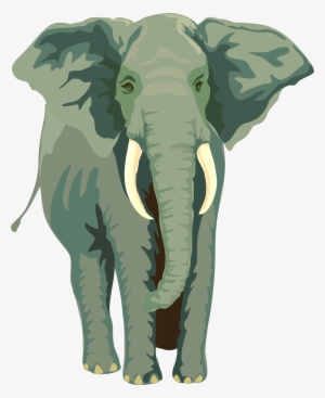 Free Vector Elephant Clip Art - African Elephant Shower Curtain