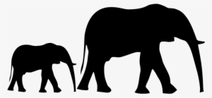 Elephant Animal Silhouette Mother Baby Fol - Mom And Baby Elephant Silhouette