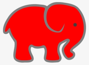 Red Baby Elephant Clip Art - Clip Art