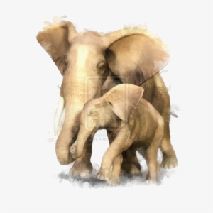 And Baby Elephants 1 By Boehm, S Digital, Drawings - Elephant