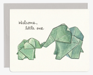 Elephant Baby Greeting Card - Origami Baby Elephant