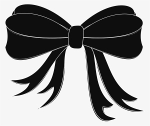 Png Ribbon Black And White Transparent Ribbon Black - Black Bow Clip Art