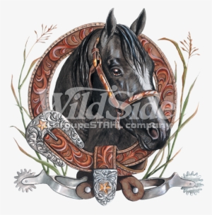 Horse Head In Belt Circle - Men's/unisex Gorgeous Horse In Western Belt Frame Long