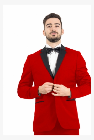 Men S Button Tuxedo - Man Red Suit Png