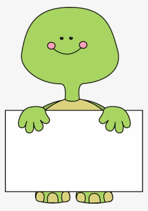 Turtle Holding A Blank Sign - Turtle Frame Clip Art