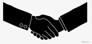 Black And White Library Business Black Silhouette Clip - Handshake Clip Art