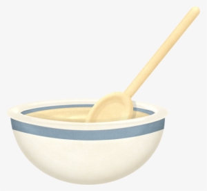 Bowl Clipart Cookbook - Mixing Bowl And Spoon