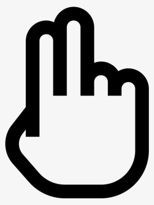 Two Fingers Icon - Middle Finger Cursor Icon