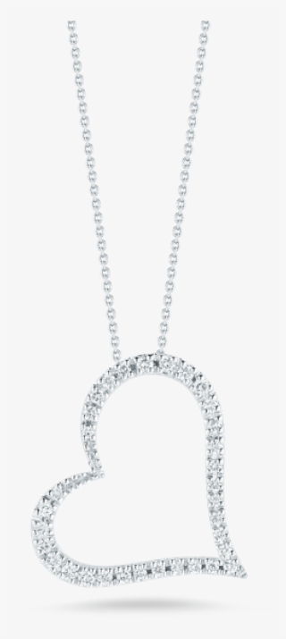 Roberto Coin Slanted Heart Pendant With Diamonds