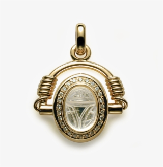 quartz scarab & diamond swivel pendant, medium