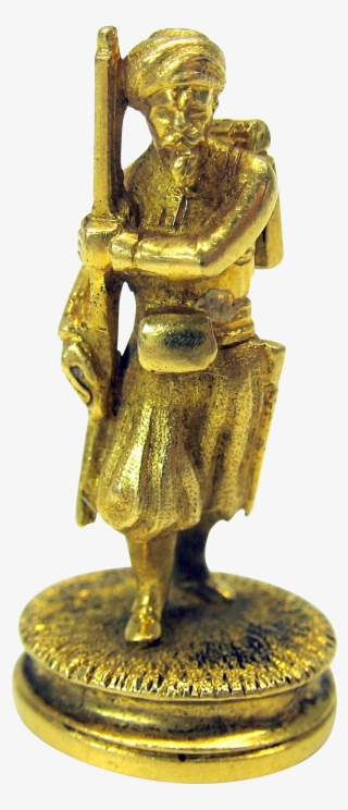 19th Century 14k Gold Figural Military Man With Beard