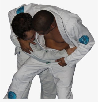Two Men Practicing Jiu Jitsu