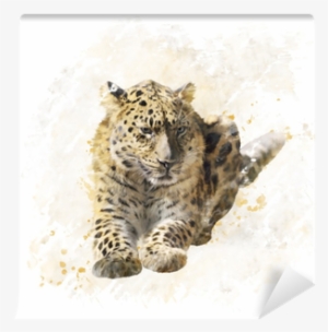 Art Print: Sunnys's Leopard Portrait Watercolor, 30x30cm.