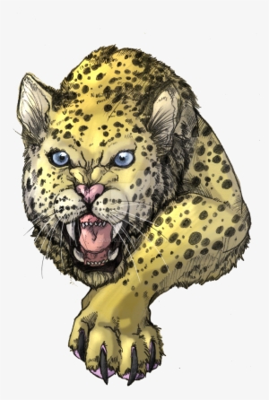 Clip Art Transparent Download Drawn Pencil And In Color - Angry Leopard Png