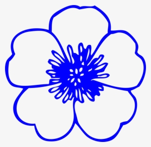 Royal Blue Watercolor Floral Clipart ~ Illustrations - Flower Clipart Black And White Outline