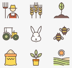 Agriculture Icons Free Vector Linear Color Elements - Clip Art