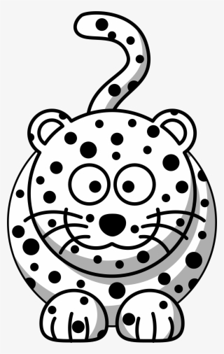Images For Leopard Clipart Black And White - Cartoon Leopard