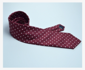 Fine Silk Spotted Tie With White Polka Dot Spots On - Necktie