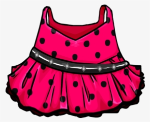Pink Polka Dot Dress - Club Penguin