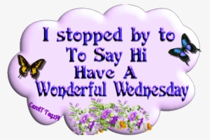 I Stopped By To Say Hi Have A Wonderful Wednesday - Have A Wonderful Wednesday Pictures With Glitter