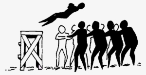 Drawing Of Person Falling Backwards Off A Platform - Trust Fall Clipart