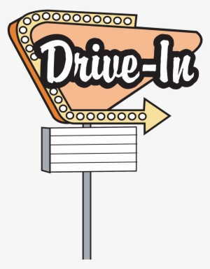 Black And White 50s Clipart Throwback - Drive In Movie Theater Sign