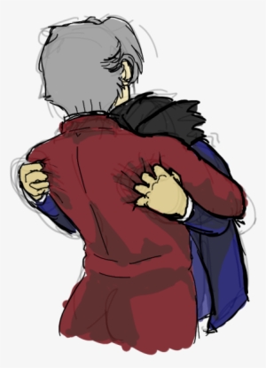 Just Wanted To Draw A Cute Miles Comforting Phoenix - Phoenix Wright Miles Edgeworth Yaoi