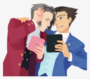 Ace Attorney, Phoenix Wright, And Miles Edgeworth Image - Phoenix Wright And Miles