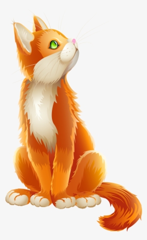 Orange Cat Cartoon Transparent Png Clip Art Image - Cat Cartoon Transparent Background