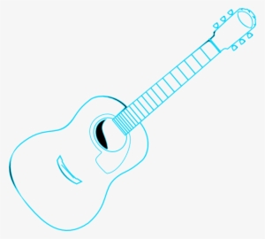 Guitar Outline Blue Clip Art - Guitar Clipart Png Blue