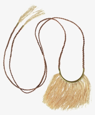 fringe and leather necklace