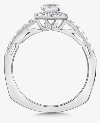 Valina Halo Engagement Ring Mounting In 14k White Gold