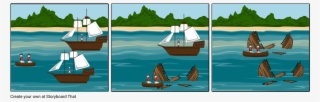 Canoe Takes Two Ironclad Ships