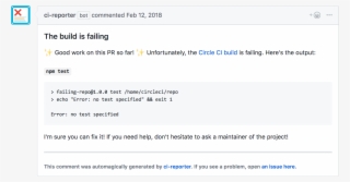 Ci-reporter Commenting On A Pr With Failed Build Log