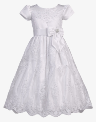 Floral Corded Lace Applique Tulle Girls First Communion