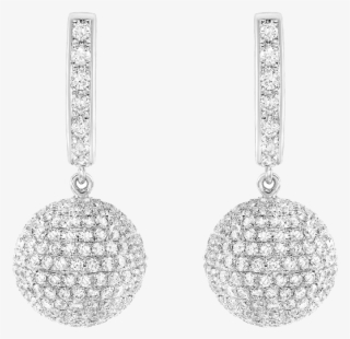 00ct Sphere Drop Earrings Pave Set With Hsi Round Brilliant - Earrings