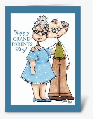 grandparents day-cute elderly couple - cartoon