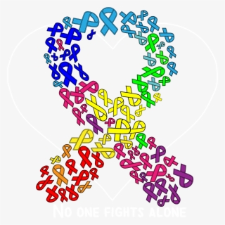 Multi-colored Cancer Ribbon Grapic - Multi Color Cancer Ribbon