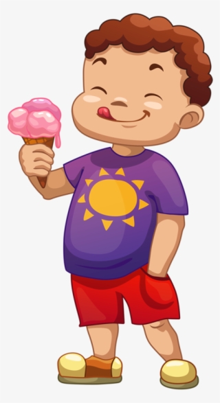 Ice Cream Tastes Better In Vacation Days - Child With Icecream Clipart