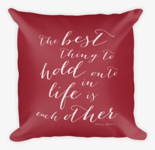 Audrey Hepburn Love Quote Throw Pillow In Red