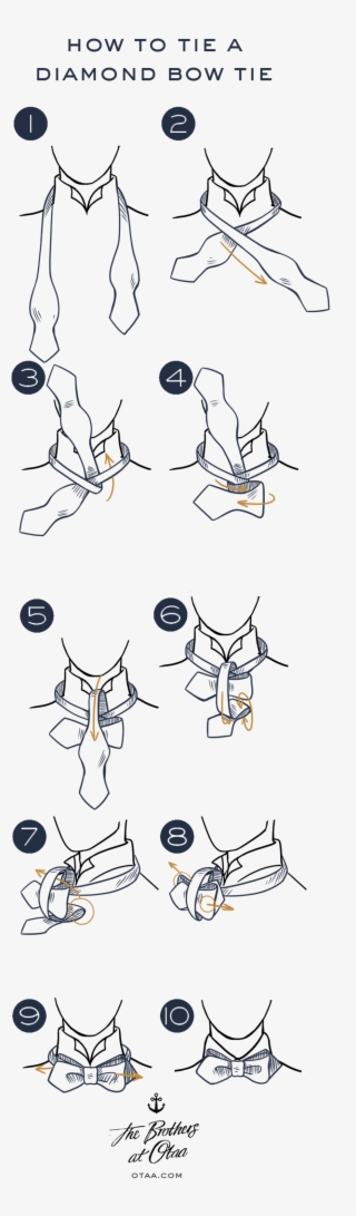 How To Tie A Diamond Bow Tie - Cartoon