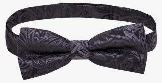 Black Jacquard Bow Tie - Paisley