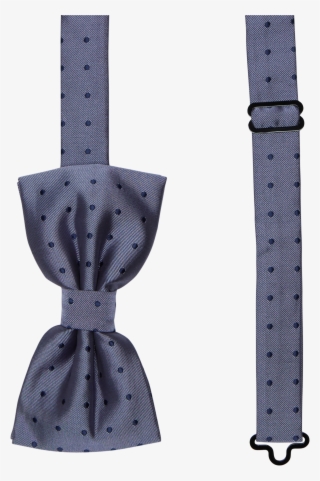 Blue Jacquard Dot Bow Tie - Leather