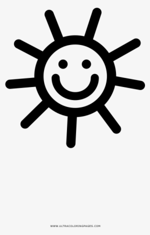Happy Sun Coloring Page - Outline Of A Sunflower