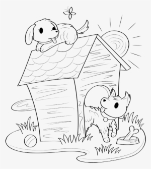Free Printable Dog House Coloring Page - Drawing