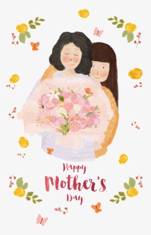 Hand Painted Happy Mother's Day Transparent - Mother's Day