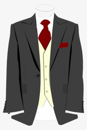 Grey Suit Burgundy Tie Clip Art At Clker - Suit And Tie Clipart Png
