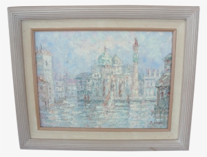 This Impressionist Oil On Canvas Depicts A European-like - Picture Frame