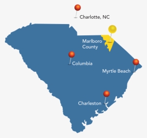 Map Of South Carolina, Including Marlboro County School - Silhouette Of South Carolina