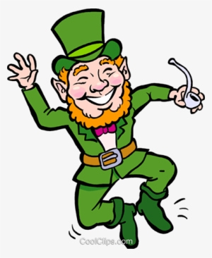Patricks Day Vector Clipart Of A Leprechaun With Pipe - Irish Leprechaun